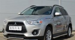 17 899 р. Защита переднего бампера (2 трубыØ63 и 42 мм, нержавейка) SLITKOFF  Mitsubishi ASX (2013-2016) 1-ый рестайлинг  с доставкой в г. Воронеж. Увеличить фотографию 4