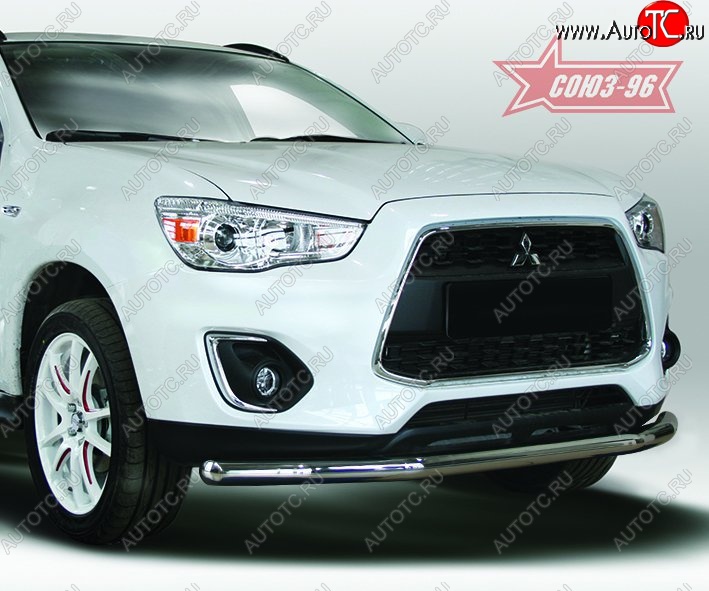 8 909 р. Защита переднего бампера одинарная Souz-96 Premium (d60) Mitsubishi ASX 1-ый рестайлинг (2013-2016)  с доставкой в г. Воронеж