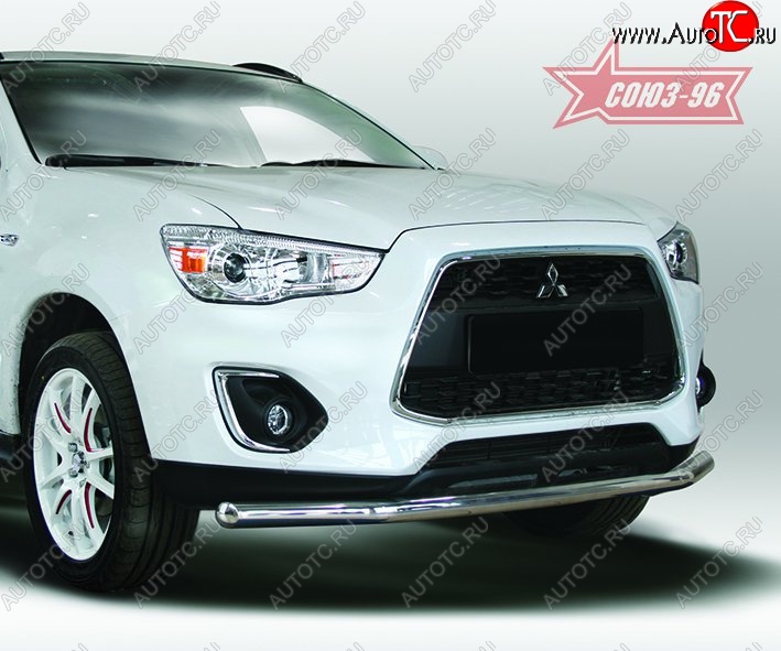 8 414 р. Защита переднего бампера одинарная Souz-96 (d60). Mitsubishi ASX 1-ый рестайлинг (2013-2016)  с доставкой в г. Воронеж