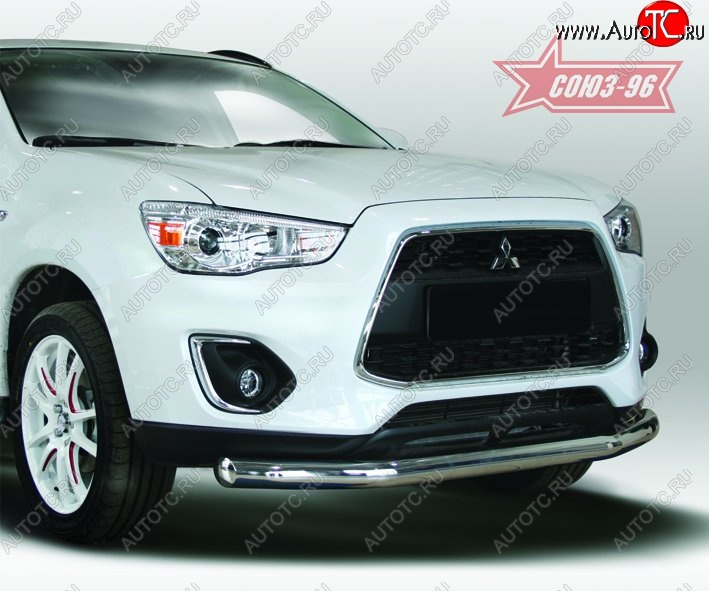 9 179 р. Защита переднего бампера одинарная Souz-96 (d76) Mitsubishi ASX 1-ый рестайлинг (2013-2016)  с доставкой в г. Воронеж