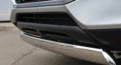 9 749 р. Защита переднего бампера (Ø75х42 мм, нержавейка) Russtal Mitsubishi ASX 1-ый рестайлинг (2013-2016)  с доставкой в г. Воронеж. Увеличить фотографию 3