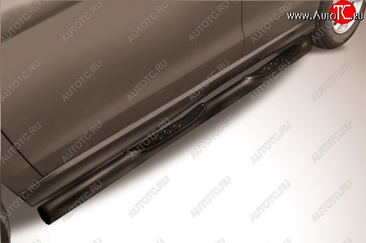 12 399 р. Защита порогов из трубы d76 Slitkoff (с поступями)  Mitsubishi ASX (2013-2016) 1-ый рестайлинг (Цвет: серебристый)  с доставкой в г. Воронеж