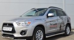 76 999 р. Защита порогов из круглой трубы диаметром 63 мм Russtal Mitsubishi ASX 1-ый рестайлинг (2013-2016) (Защита порогов с со скосами на торцах (вариант 1))  с доставкой в г. Воронеж. Увеличить фотографию 4
