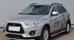 76 999 р. Защита порогов из круглой трубы диаметром 63 мм Russtal Mitsubishi ASX 1-ый рестайлинг (2013-2016) (Защита порогов с со скосами на торцах (вариант 1))  с доставкой в г. Воронеж. Увеличить фотографию 11