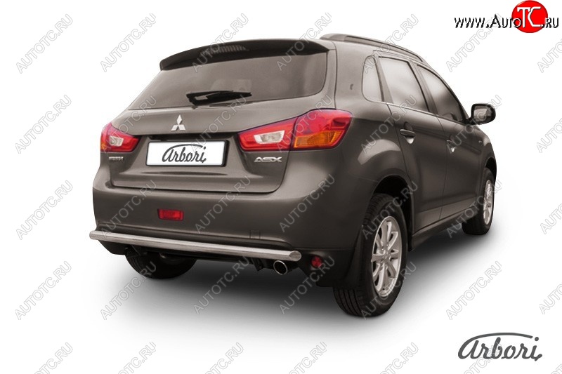 11 429 р. Защита заднего бампера Arbori (нержавейка, 1 труба d57 mm). Mitsubishi ASX 1-ый рестайлинг (2013-2016)  с доставкой в г. Воронеж