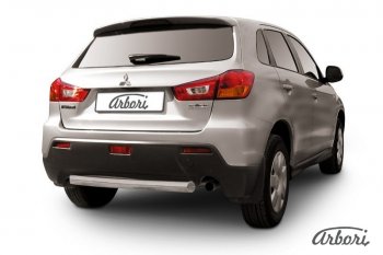 Защита заднего бампера Arbori (короткая, нержавейка, 1 труба d76 mm). Mitsubishi ASX (2013-2016) 1-ый рестайлинг