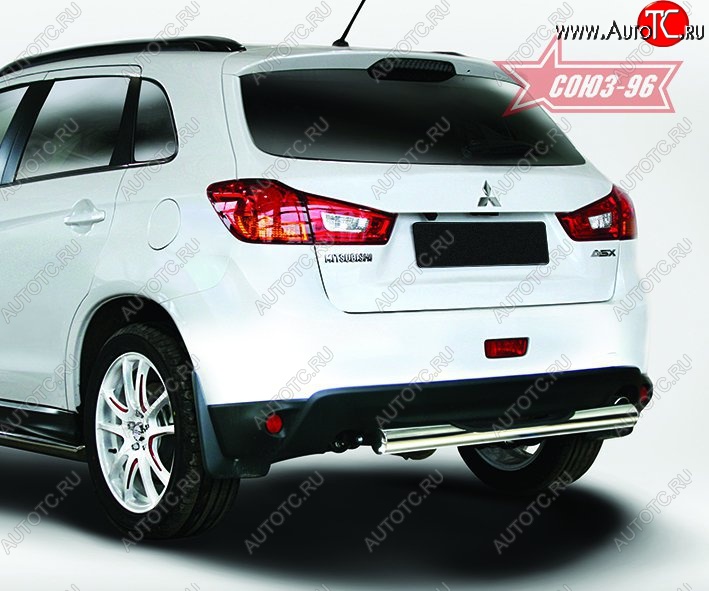8 909 р. Защита заднего бампера с проступью Souz-96 (d76) Mitsubishi ASX 1-ый рестайлинг (2013-2016)  с доставкой в г. Воронеж