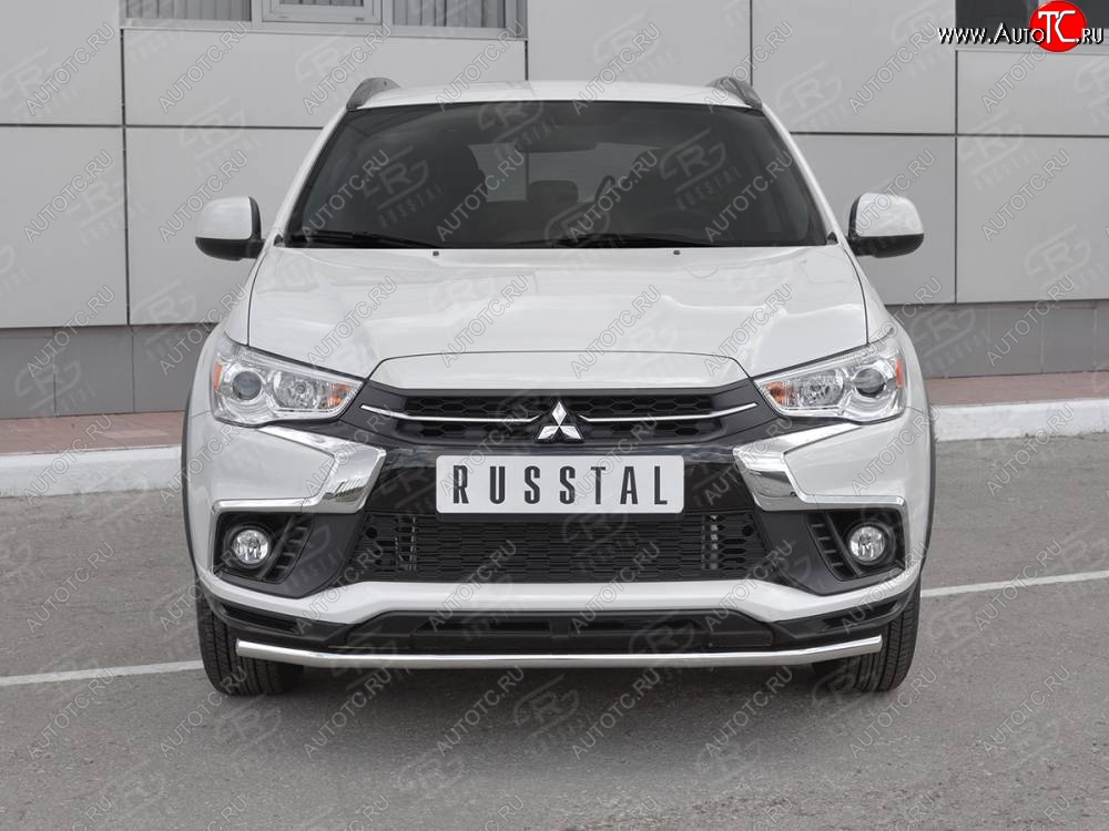 14 999 р. Защита переднего бампера (Ø42 мм, нержавейка) SLITKOFF  Mitsubishi ASX (2017-2020) 2-ой рестайлинг  с доставкой в г. Воронеж