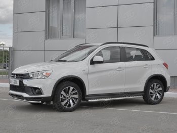 14 999 р. Защита переднего бампера (Ø42 мм, нержавейка) SLITKOFF  Mitsubishi ASX (2017-2020) 2-ой рестайлинг  с доставкой в г. Воронеж. Увеличить фотографию 2