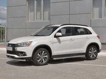 15 299 р. Защита переднего бампера (Ø63 мм, секции, нержавейка) SLITKOFF  Mitsubishi ASX (2017-2020) 2-ой рестайлинг  с доставкой в г. Воронеж. Увеличить фотографию 2