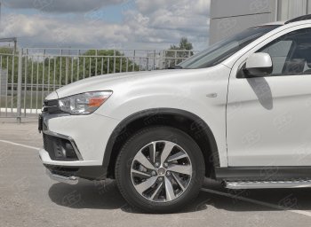15 299 р. Защита переднего бампера (Ø63 мм, секции, нержавейка) SLITKOFF  Mitsubishi ASX (2017-2020) 2-ой рестайлинг  с доставкой в г. Воронеж. Увеличить фотографию 3