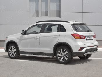 10 949 р. Защита заднего бампера (Ø75x42 мм, нержавейка) Russtal Mitsubishi ASX 2-ой рестайлинг (2017-2020)  с доставкой в г. Воронеж. Увеличить фотографию 2