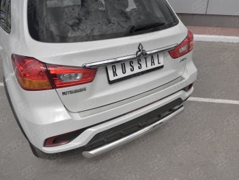 1 669 р. Защитная накладка заднего бампера Russtal Mitsubishi ASX 2-ой рестайлинг (2017-2020)  с доставкой в г. Воронеж. Увеличить фотографию 2