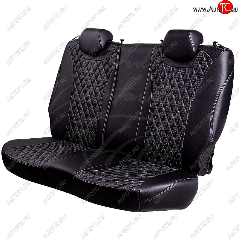 13 949 р. Чехлы для сидений Lord Autofashion Байрон (экокожа, раздельная спинка, 3 Г-образных подголовника)  Mitsubishi ASX (2010-2020) дорестайлинг, 1-ый рестайлинг, 2-ой рестайлинг (Черный, вставка черная, строчка черная)  с доставкой в г. Воронеж