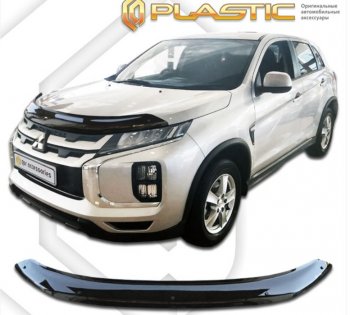 1 989 р. Дефлектор капота на CA-Plastic Mitsubishi ASX 3-ий рестайлинг (2019-2025) (серия Classic черный)  с доставкой в г. Воронеж. Увеличить фотографию 2