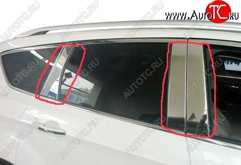 4 749 р. Центральные накладки на стойки дверей СТ Mitsubishi ASX дорестайлинг (2010-2012) (Неокрашенные)  с доставкой в г. Воронеж