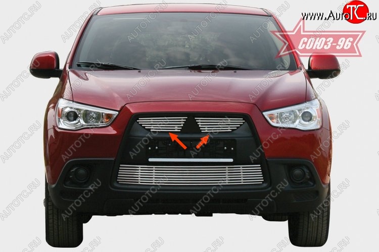 3 959 р. Декоративные элементы решетки радиатора Souz-96 (d10) Mitsubishi ASX дорестайлинг (2010-2012)  с доставкой в г. Воронеж
