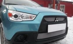 4 049 р. Сетка на бампер Allest (матовый хром)  Mitsubishi ASX (2010-2012) дорестайлинг  с доставкой в г. Воронеж. Увеличить фотографию 2