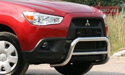 8 999 р. Защита переднего бампера Souz-96 (d60) Mitsubishi ASX дорестайлинг (2010-2012)  с доставкой в г. Воронеж. Увеличить фотографию 2