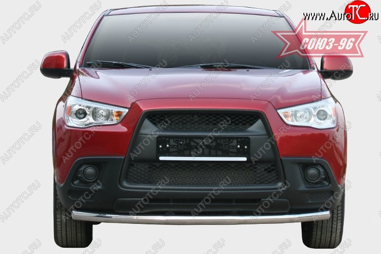 8 369 р. Защита переднего бампера одинарная Souz-96 (d60) Mitsubishi ASX дорестайлинг (2010-2012)  с доставкой в г. Воронеж