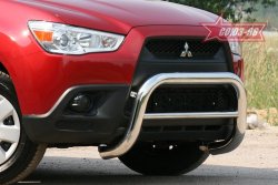 10 934 р. Защита переднего бампера Souz-96 (d76) Mitsubishi ASX дорестайлинг (2010-2012)  с доставкой в г. Воронеж. Увеличить фотографию 2