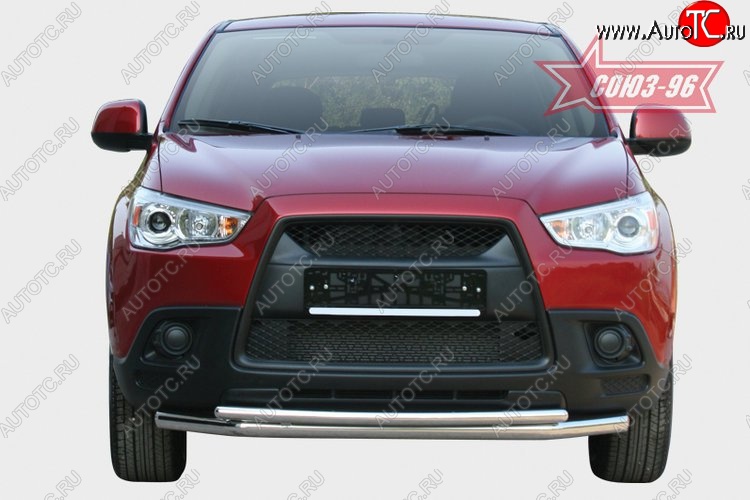 12 869 р. Защита переднего бампера двойная Souz-96 (d60/42) Mitsubishi ASX дорестайлинг (2010-2012)  с доставкой в г. Воронеж