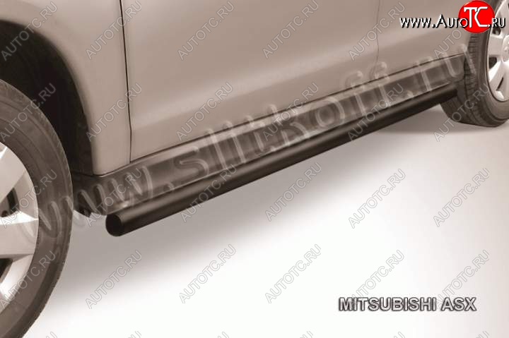 11 699 р. Защита порогов Slitkoff  Mitsubishi ASX (2010-2012) дорестайлинг (Цвет: серебристый)  с доставкой в г. Воронеж