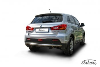 12 149 р. Защита заднего бампера Arbori (нержавейка, 1 труба d57 mm).  Mitsubishi ASX (2010-2012) дорестайлинг  с доставкой в г. Воронеж. Увеличить фотографию 2