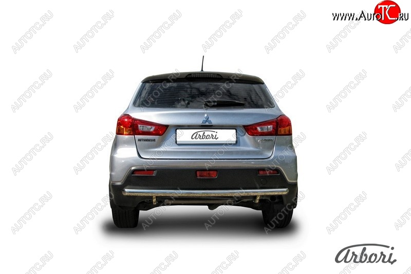 12 149 р. Защита заднего бампера Arbori (нержавейка, 1 труба d57 mm).  Mitsubishi ASX (2010-2012) дорестайлинг  с доставкой в г. Воронеж