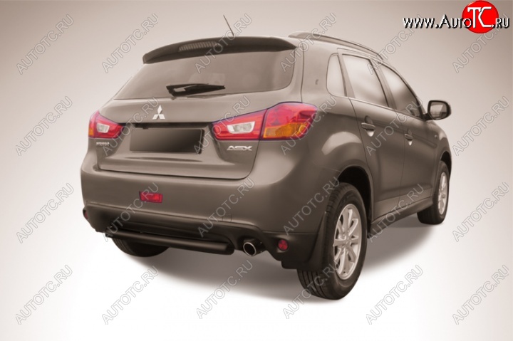 6 839 р. Защита заднего бампера Arbori (короткая, черная, 1 труба d76 mm). Mitsubishi ASX 1-ый рестайлинг (2013-2016)  с доставкой в г. Воронеж