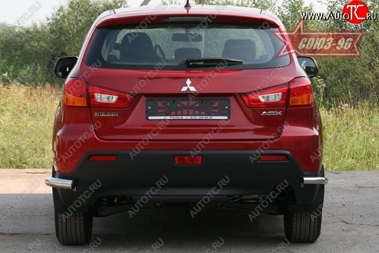 7 739 р. Защита заднего бампера из боковых уголков Souz-96 (d42)  Mitsubishi ASX (2010-2012) дорестайлинг  с доставкой в г. Воронеж