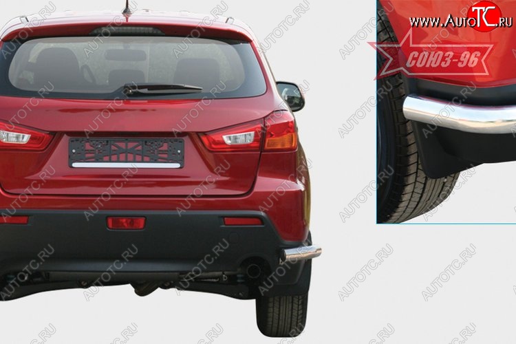 7 505 р. Защита заднего бампера Souz-96 из боковых уголков (d60)  Mitsubishi ASX (2010-2012) дорестайлинг  с доставкой в г. Воронеж