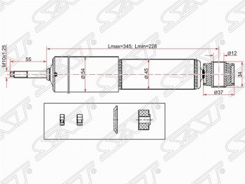 1 649 р. Амортизатор задний SAT  Mitsubishi Challenger  K9-W - Pajero Sport  PA  с доставкой в г. Воронеж. Увеличить фотографию 1