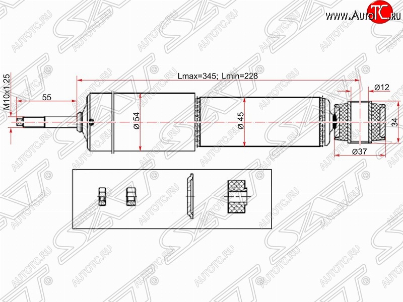 1 649 р. Амортизатор задний SAT  Mitsubishi Challenger  K9-W - Pajero Sport  PA  с доставкой в г. Воронеж