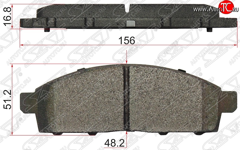 1 039 р. Колодки тормозные SAT (передние) Mitsubishi Challenger K9-W (1996-2001)  с доставкой в г. Воронеж