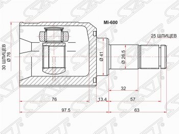 Шрус (внутренний) SAT (30*25*42 мм)  Colt  CJ0 хэтчбэк 3 дв., Dion  CR6W,CR9W, Galant  8, Lancer  8, Mirage  CJ,CK,CL,CM