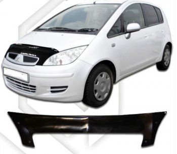2 079 р. Дефлектор капота (правый руль) CA-Plastiс  Mitsubishi Colt  Z30 (2002-2009) хэтчбэк 5 дв. дорестайлинг (серия Classic черный)  с доставкой в г. Воронеж. Увеличить фотографию 2
