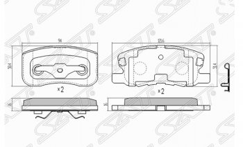 1 079 р. Комплект передних тормозных колодок SAT  Mitsubishi Colt ( Z20, Z30 хэтчбэк 3 дв.,  Z30) (2002-2009) дорестайлинг, хэтчбэк 5 дв. дорестайлинг  с доставкой в г. Воронеж. Увеличить фотографию 1