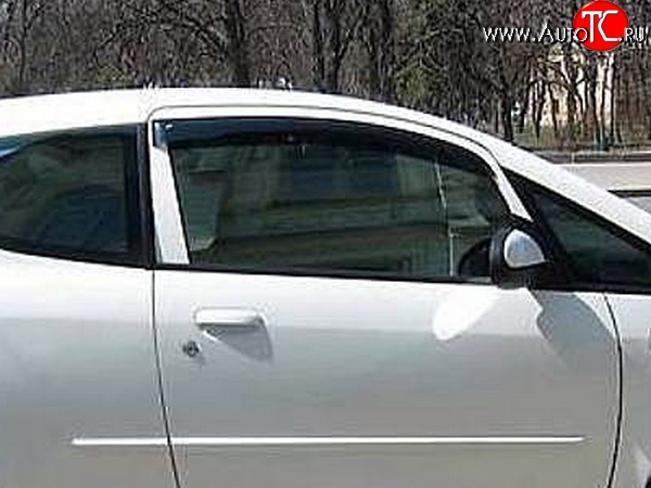 999 р. Комплект дефлекторов окон (ветровиков) 2 шт. 3 дв. (рестайлинг) Russtal Mitsubishi Colt Z20, Z30 хэтчбэк 3 дв. дорестайлинг (2002-2009)  с доставкой в г. Воронеж
