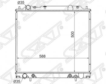 9 849 р. Радиатор двигателя (пластинчатый, 3.0, МКПП/АКПП) SAT Mitsubishi Delica 4 рестайлинг (1997-2007)  с доставкой в г. Воронеж. Увеличить фотографию 1