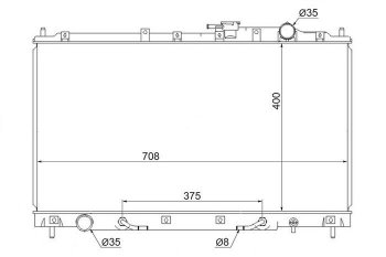 8 799 р. Радиатор двигателя (пластинчатый, 2.5/3.5, МКПП/АКПП) SAT Mitsubishi Diamante (1995-2005)  с доставкой в г. Воронеж. Увеличить фотографию 1