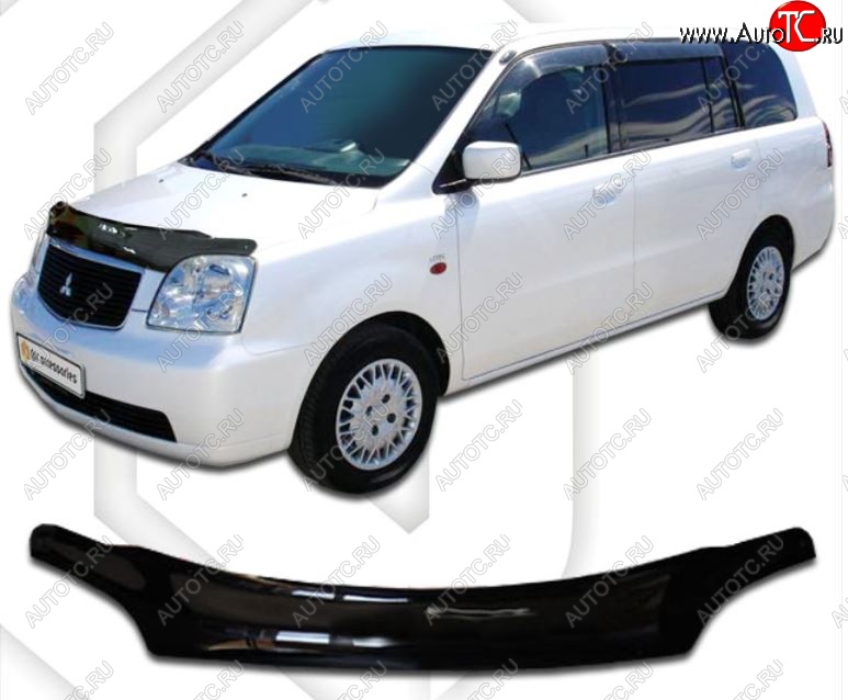 2 079 р. Дефлектор капота CA-Plastic Mitsubishi Dion CR6W,CR9W дорестайлинг (2000-2002) (Classic черный, Без надписи)  с доставкой в г. Воронеж