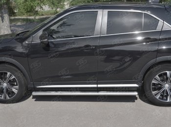 19 399 р. Пороги труба 120х60 овал с проступью Russtal Mitsubishi Eclipse Cross GK дорестайлинг (2017-2021)  с доставкой в г. Воронеж. Увеличить фотографию 2