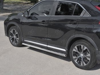 19 399 р. Пороги труба 120х60 овал с проступью Russtal Mitsubishi Eclipse Cross GK дорестайлинг (2017-2021)  с доставкой в г. Воронеж. Увеличить фотографию 3