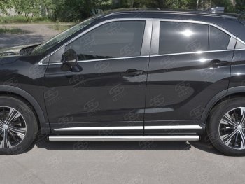 14 849 р. Пороги труба d63 Russtal Mitsubishi Eclipse Cross GK дорестайлинг (2017-2021) (Скошенные края)  с доставкой в г. Воронеж. Увеличить фотографию 2