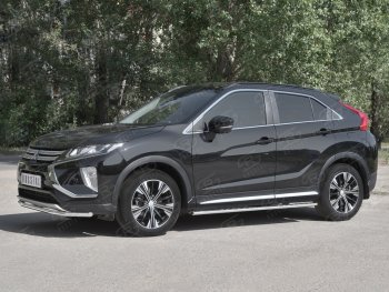 14 999 р. Защита переднего бампера (Ø42 мм, нержавейка) SLITKOFF Mitsubishi Eclipse Cross GK дорестайлинг (2017-2021)  с доставкой в г. Воронеж. Увеличить фотографию 2