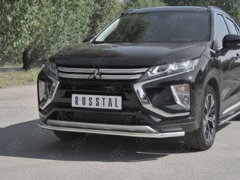 14 999 р. Защита переднего бампера (Ø42 мм, нержавейка) SLITKOFF Mitsubishi Eclipse Cross GK дорестайлинг (2017-2021)  с доставкой в г. Воронеж. Увеличить фотографию 4