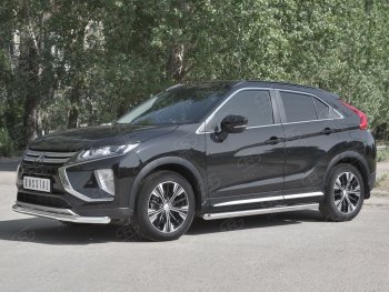 15 299 р. Защита переднего бампера (Ø63 мм, нержавейка) SLITKOFF Mitsubishi Eclipse Cross GK дорестайлинг (2017-2021)  с доставкой в г. Воронеж. Увеличить фотографию 2