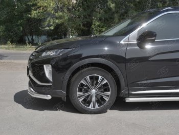 15 299 р. Защита переднего бампера (Ø63 мм, нержавейка) SLITKOFF Mitsubishi Eclipse Cross GK дорестайлинг (2017-2021)  с доставкой в г. Воронеж. Увеличить фотографию 3