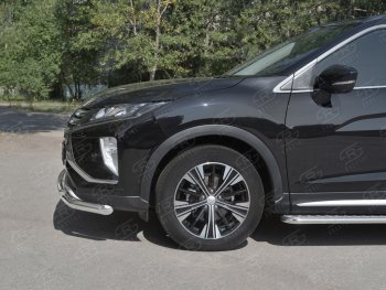 18 449 р. Защита переднего бампера (2 трубы Ø63 и 42 мм, нержавейка) SLITKOFF Mitsubishi Eclipse Cross GK дорестайлинг (2017-2021)  с доставкой в г. Воронеж. Увеличить фотографию 3
